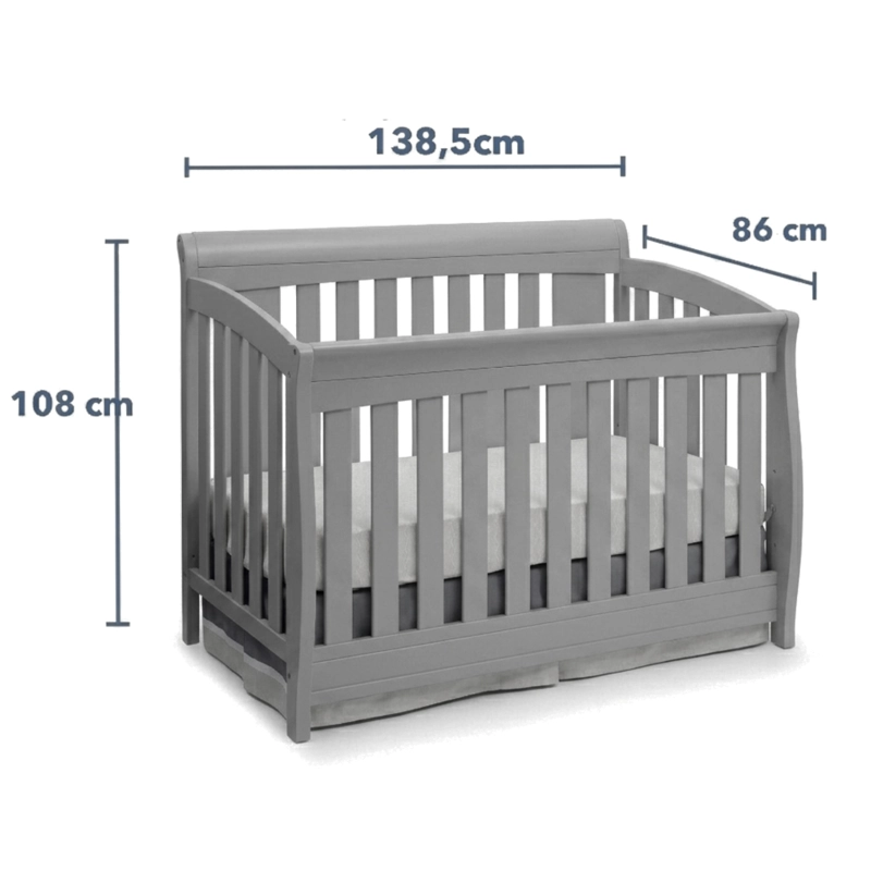 CUNA DELTA CHILDREN 7846-026 MADERA SOLIDA GRIS CLERMONT - 4