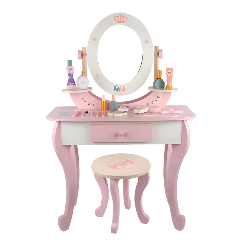 TOCADOR DE MADERA PARA NIÑAS LITTLE QUEEN ROSA - 1