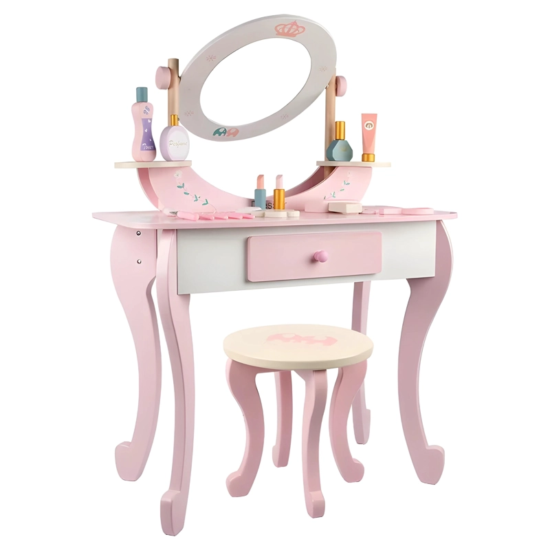 TOCADOR DE MADERA PARA NIÑAS LITTLE QUEEN ROSA - 2