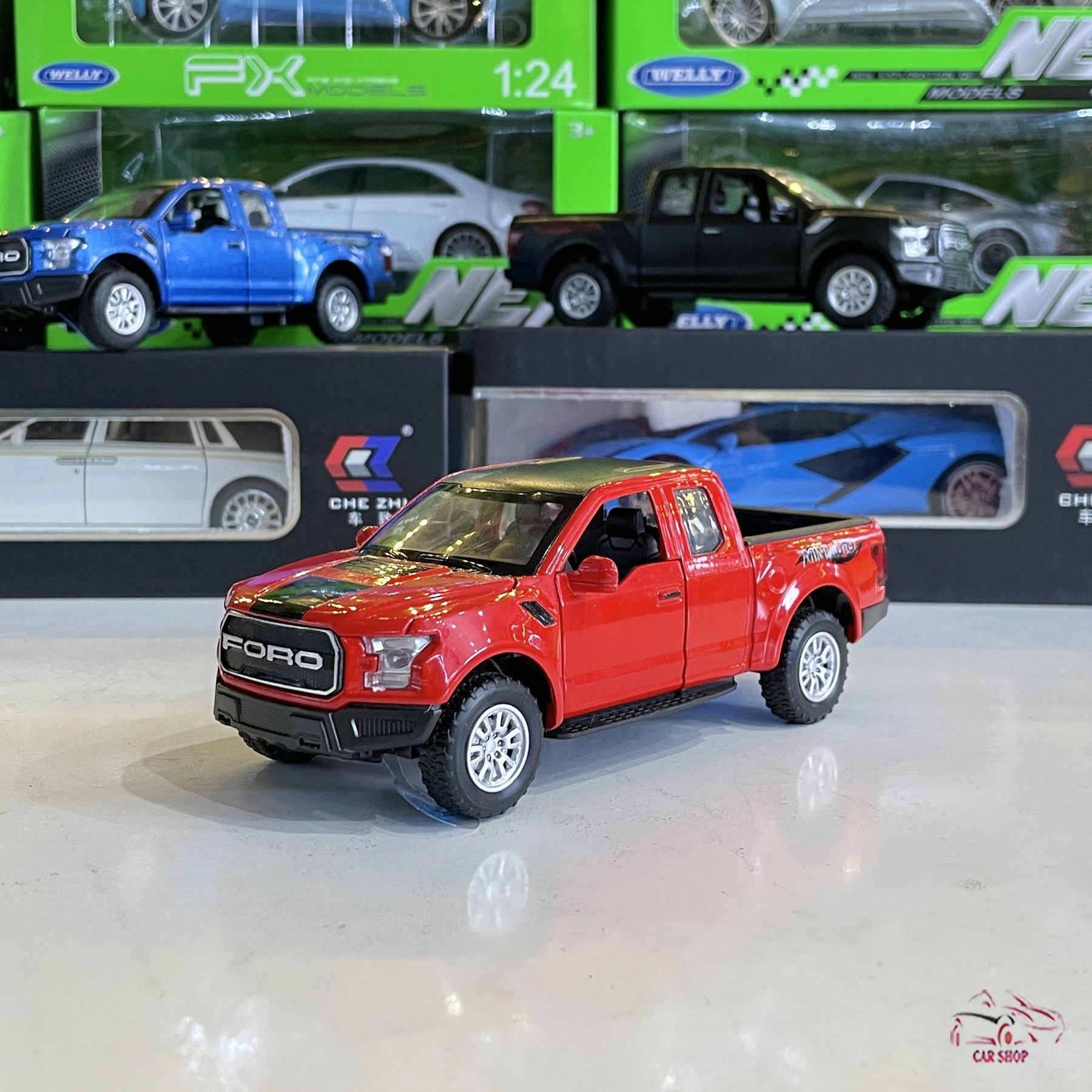 AUTO PELLITOS FORD RAPTOR F-150 ESCALA 1:32 ROJA MINI 32018-R - 5