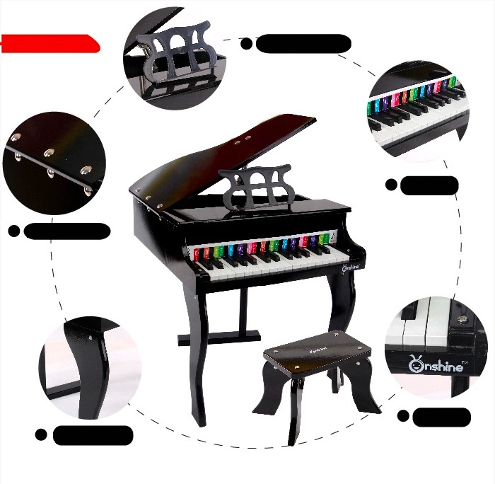 PIANO ONSHINE TNWX-0293N MINI COLA NIÑOS NEGRO - 5