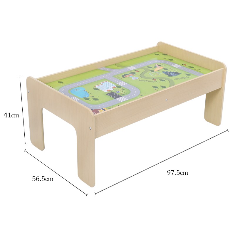 MESA PELLITOS TNWX-8175 EDUCATIVA CON PISTA TRENES MADERA 57 PIEZAS MULTICOLOR - 2