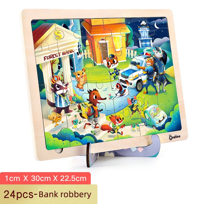 ROMPECABEZAS ONSHINE TNWX-7574 24 PIEZAS MADERA ROBBERY MULTICOLOR - 2