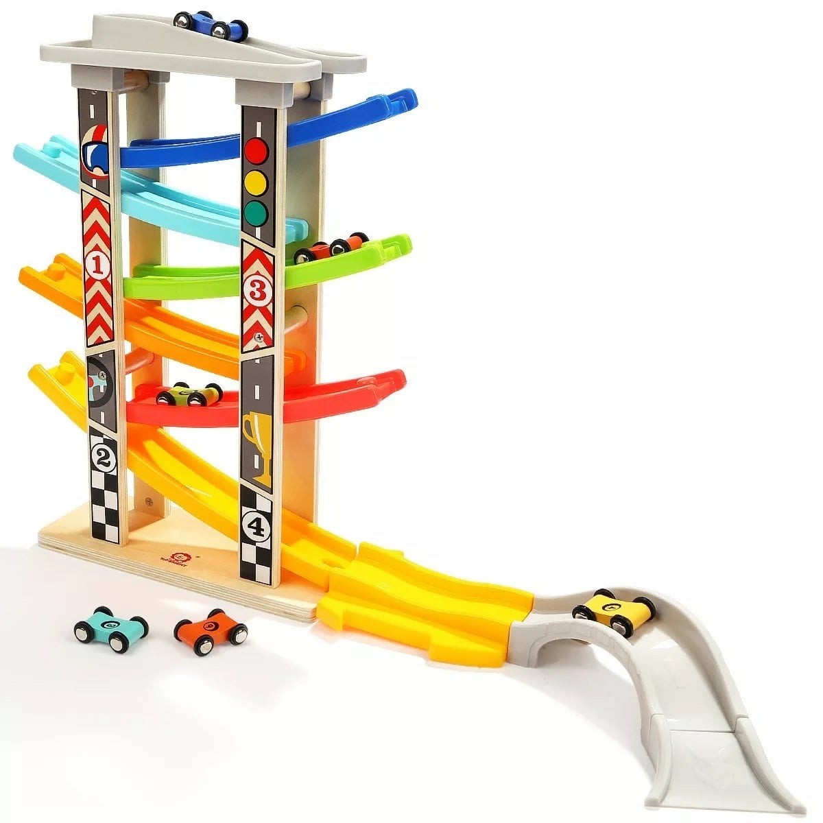 PISTA TOP BRIGHT 120334 MADERA START RACER 6 CAIDAS 6 AUTITOS. MULTICOLOR - 1