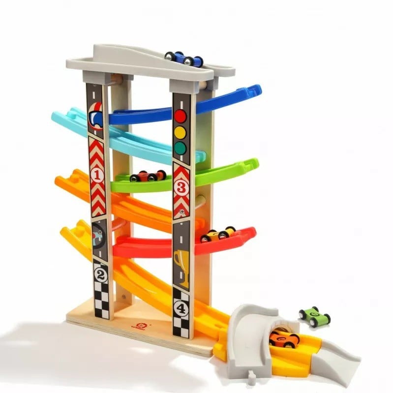 PISTA TOP BRIGHT 120334 MADERA START RACER 6 CAIDAS 6 AUTITOS. MULTICOLOR - 2