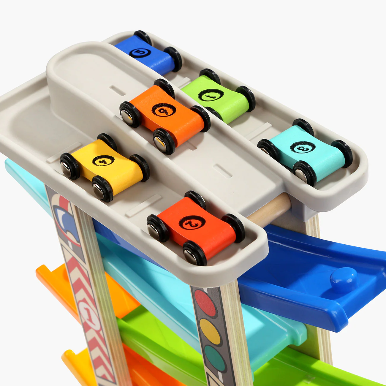 PISTA TOP BRIGHT 120334 MADERA START RACER 6 CAIDAS 6 AUTITOS. MULTICOLOR - 5