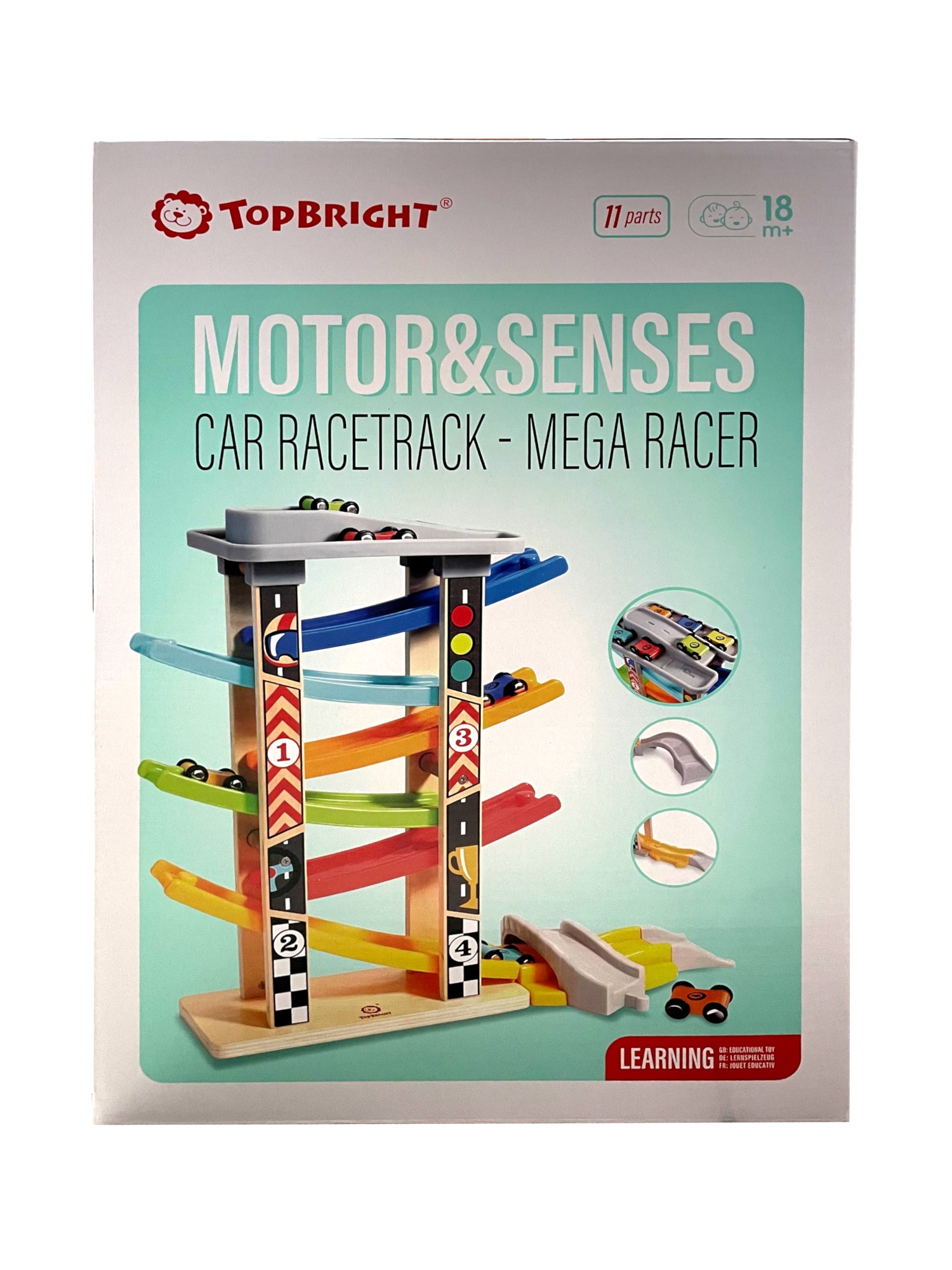 PISTA TOP BRIGHT 120334 MADERA START RACER 6 CAIDAS 6 AUTITOS. MULTICOLOR - 7