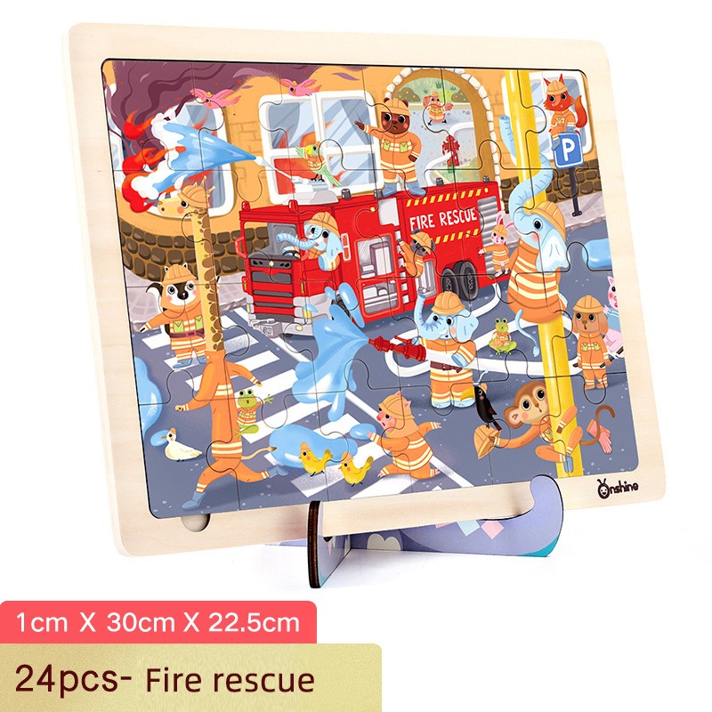 ROMPECABEZAS ONSHINE TNWX-7567 24 PIEZAS BOMBEROS MULTICOLOR - 2
