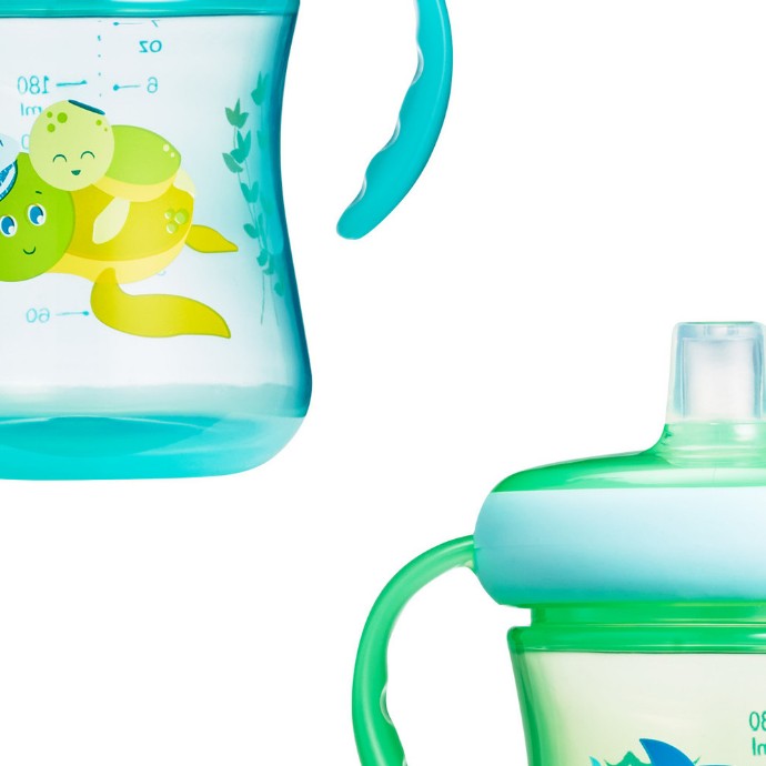 VASO THE FIRST YEARS Y6664 ANTIDERRAME CHUPETE SILICONA 207ML CON ASAS MULTICOLOR - 4