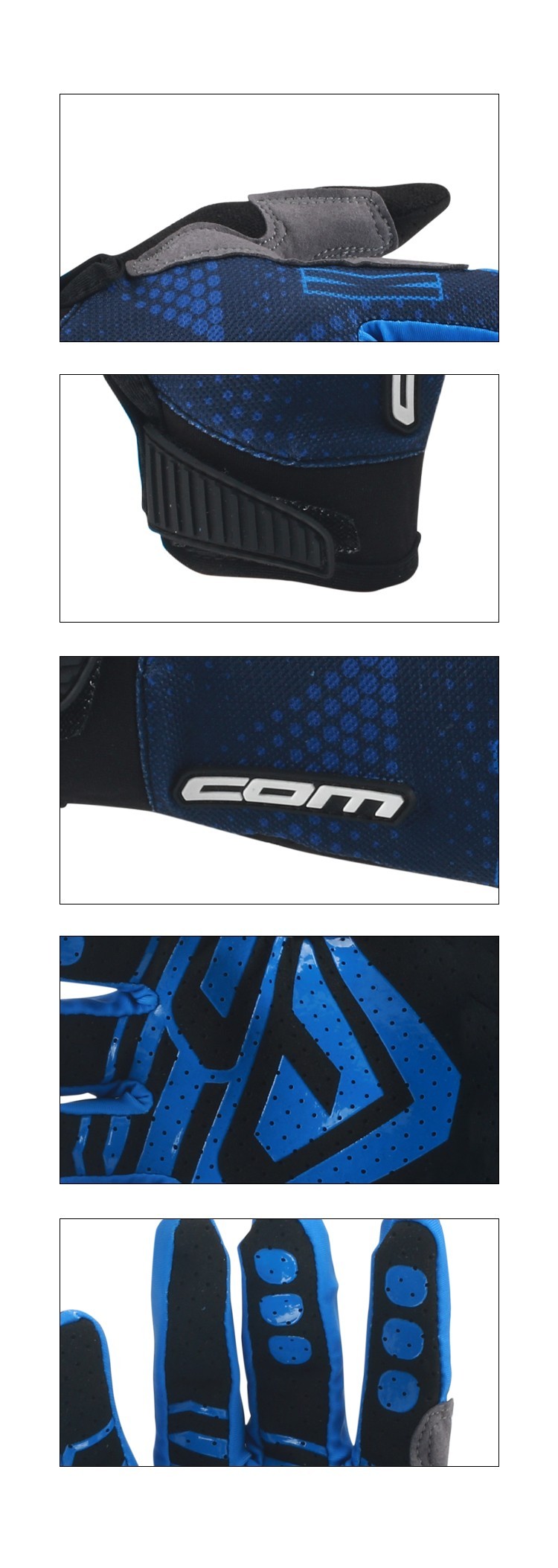 GUANTES CICLISMO COMSPORTS GL03-BLUEB GUANTE MTB BICICLETA ADULTO M/L - 2