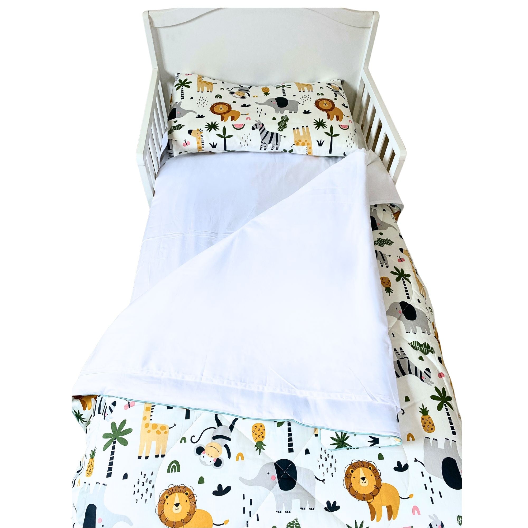 SET ROPA CAMA TRANSICIÓN PELLITOS FOX ALGODÓN MULTICOLOR 4 PIEZAS - 4