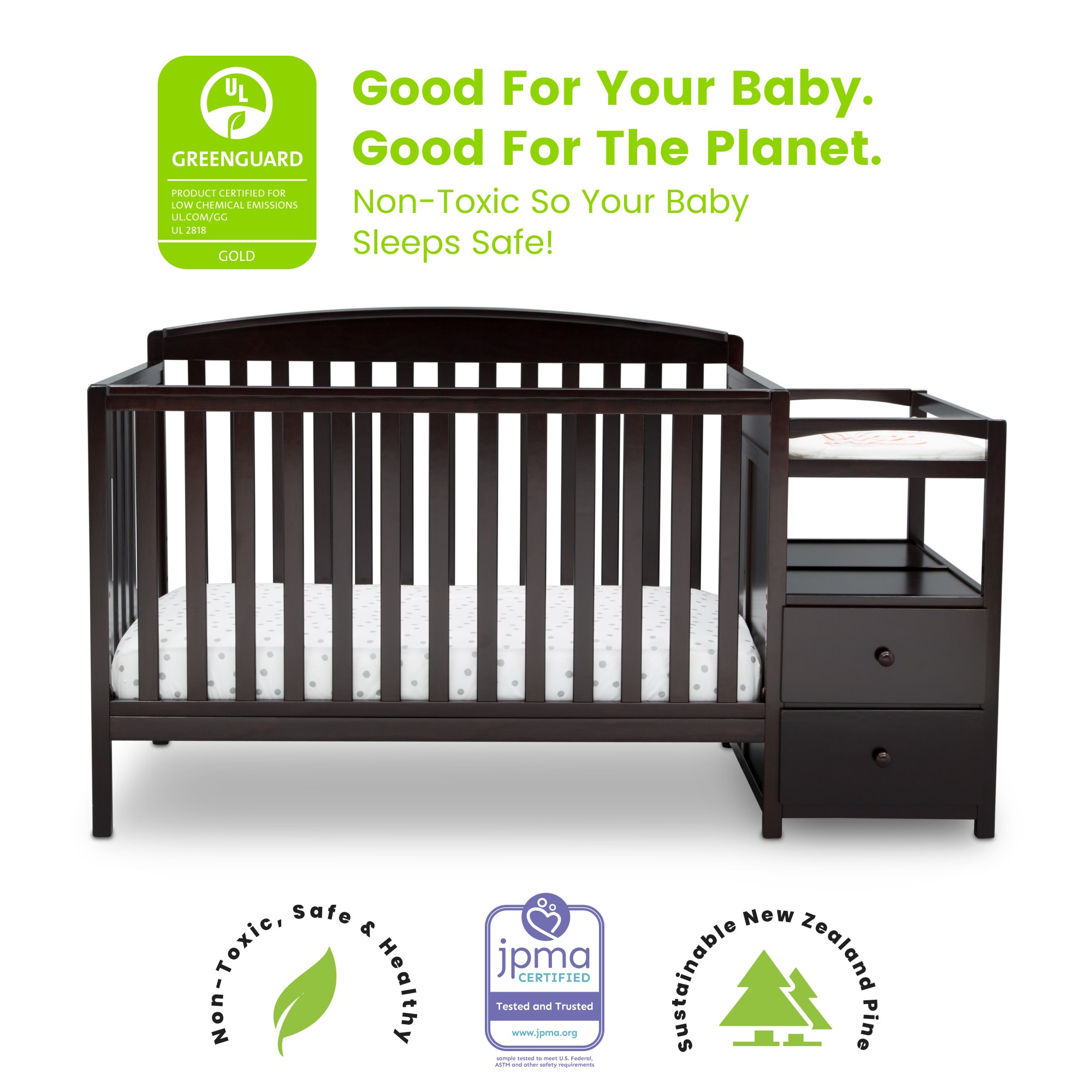 CUNA CONVERTIBLE DELTA CHILDREN 74804-207 MADERA CAFE Y MUDADOR ROYAL CHERRY - 9