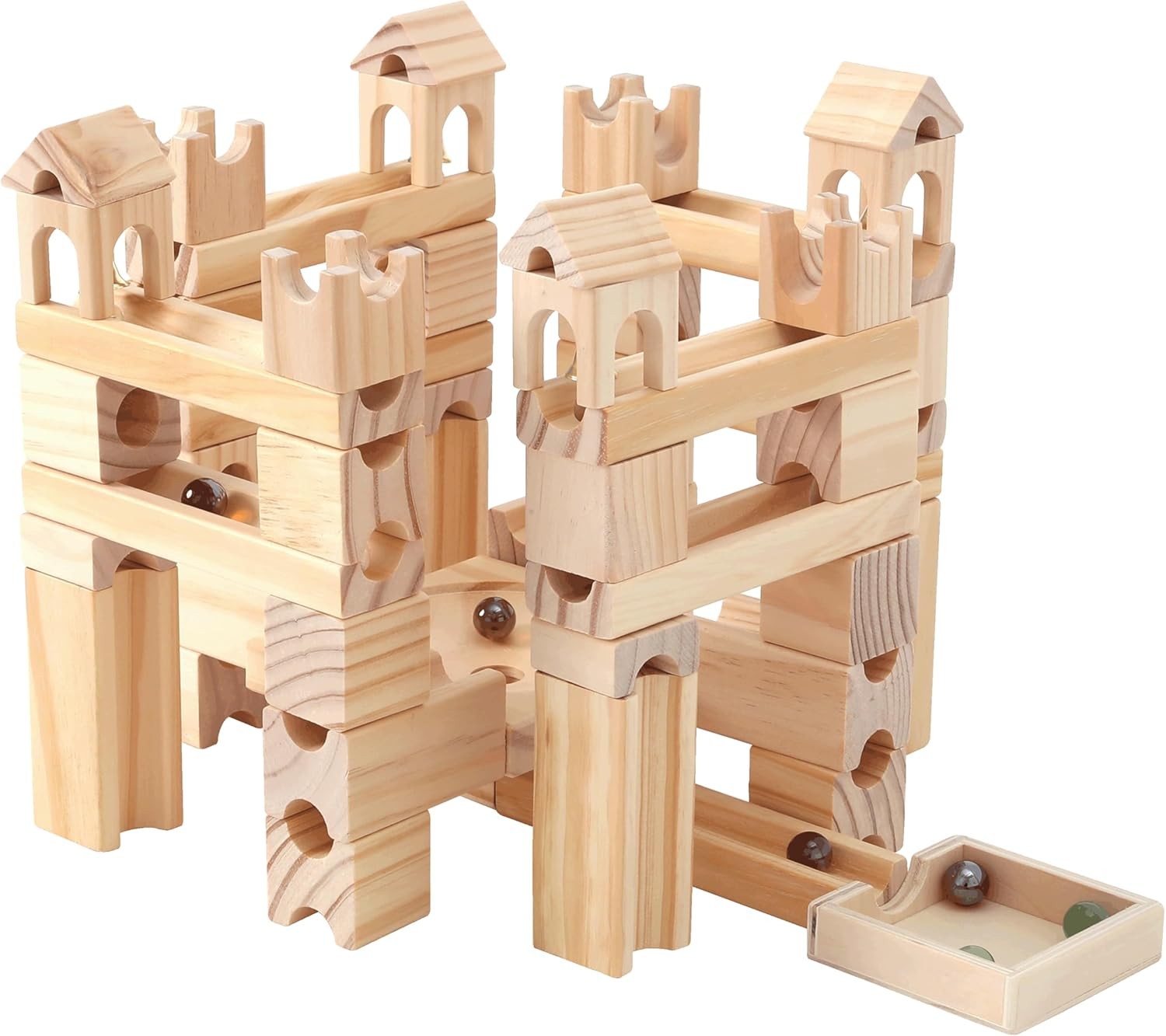 EDIFICIO ARMABLE PARA CAÍDA DE CANICA ONSHINE MADERA_NATURAL S 80 PIEZAS - 2