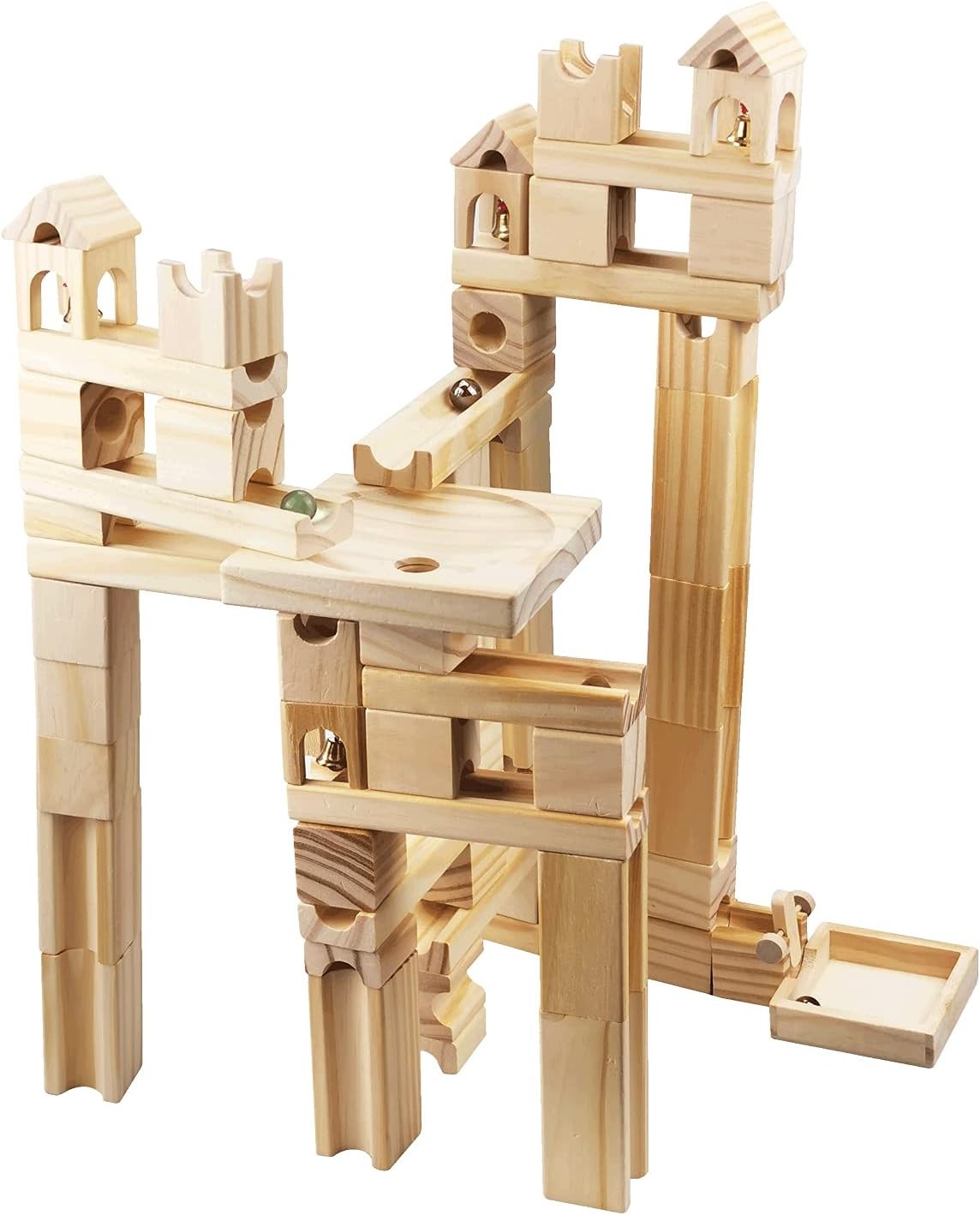 EDIFICIO ARMABLE PARA CAÍDA DE CANICA ONSHINE MADERA_NATURAL S 80 PIEZAS - 3