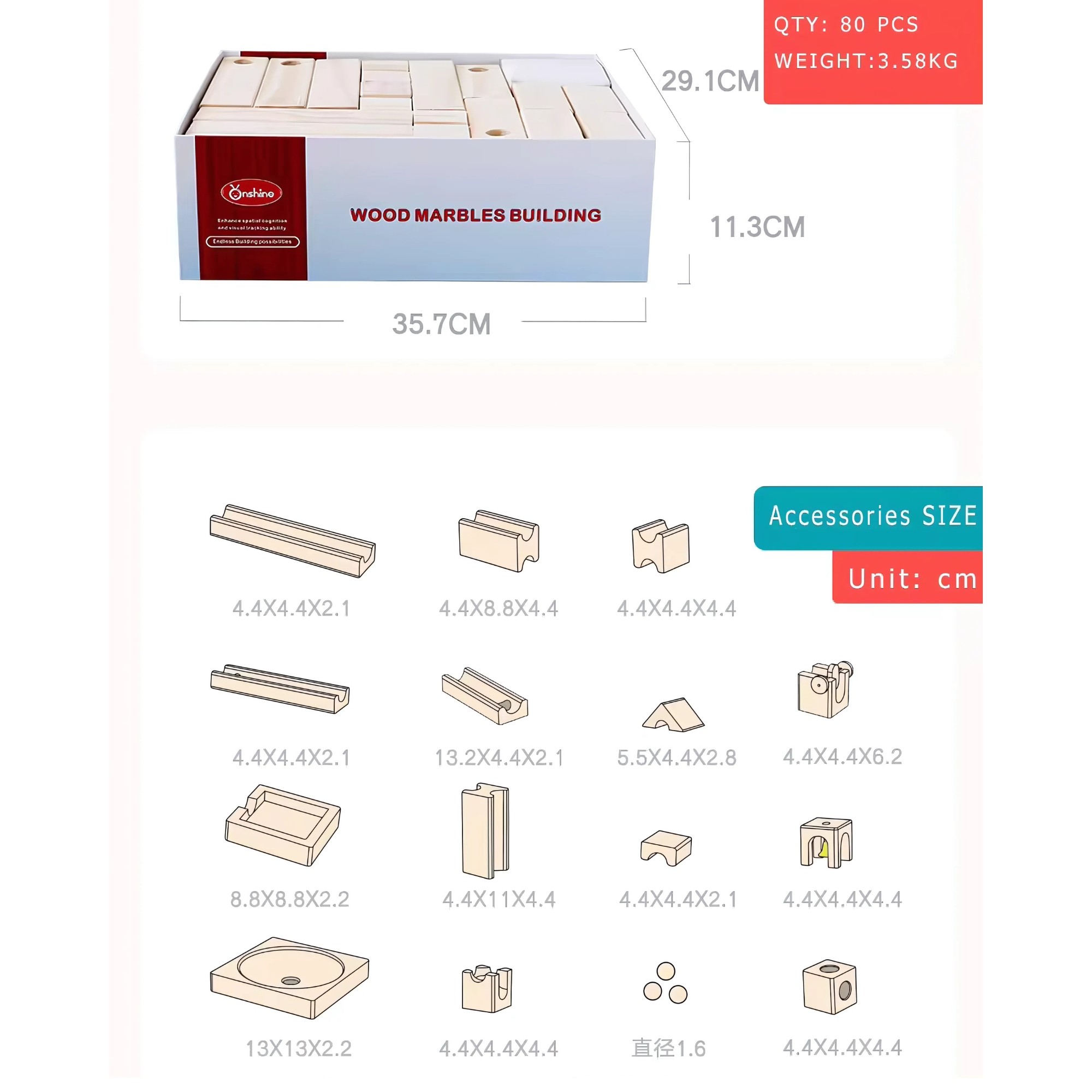 EDIFICIO ARMABLE PARA CAÍDA DE CANICA ONSHINE MADERA_NATURAL S 80 PIEZAS - 5
