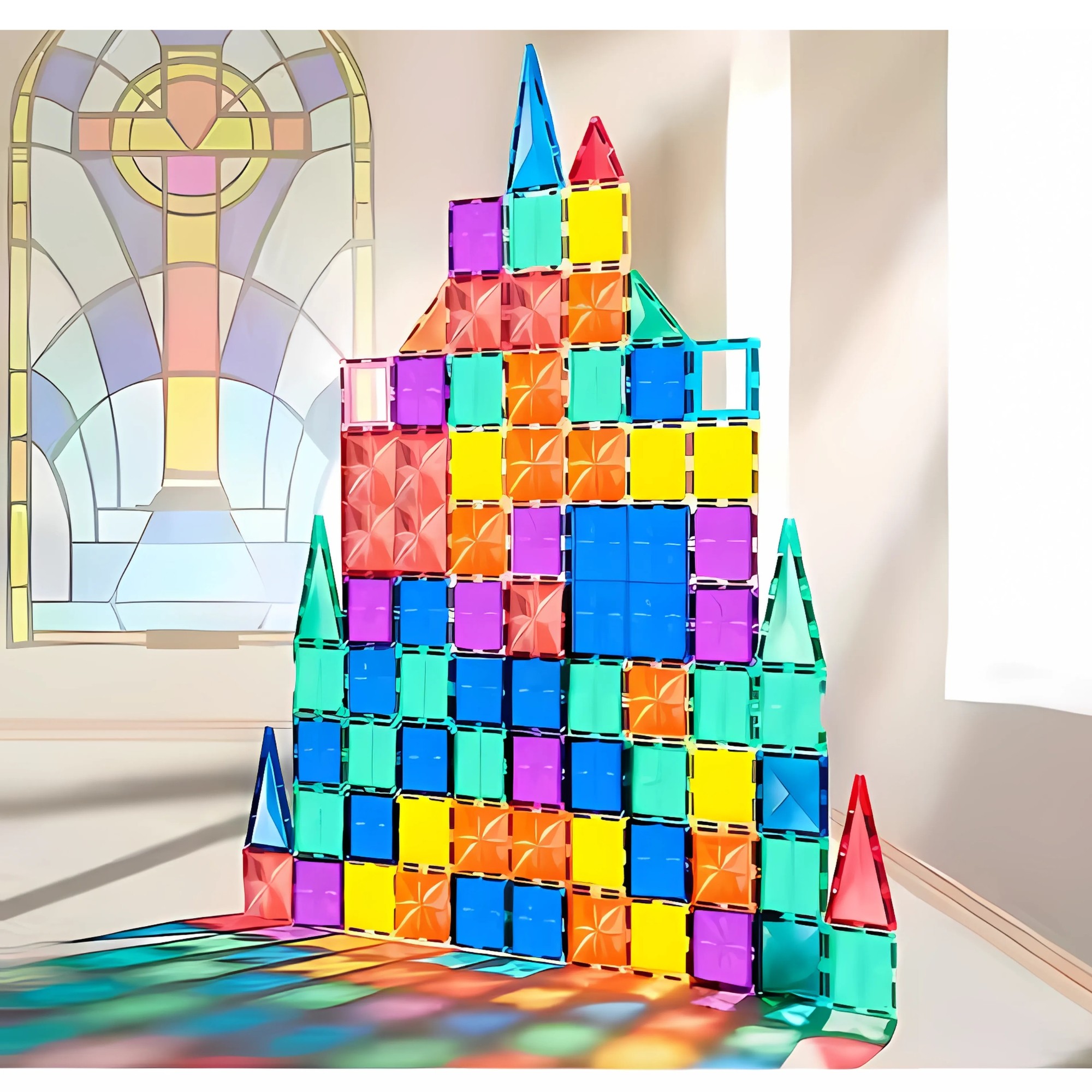 MAGNÉTICOS DIDÁCTICOS 4D PARA CONSTRUCCIÓN ONSHINE MULTICOLOR 100 PIEZAS - 2