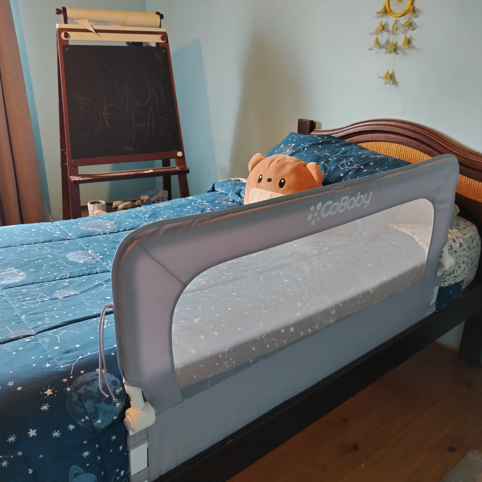BARANDA COBABY COB3171-G ACERO GRIS ABATIBLE PARA CAMA 120X60 - 3