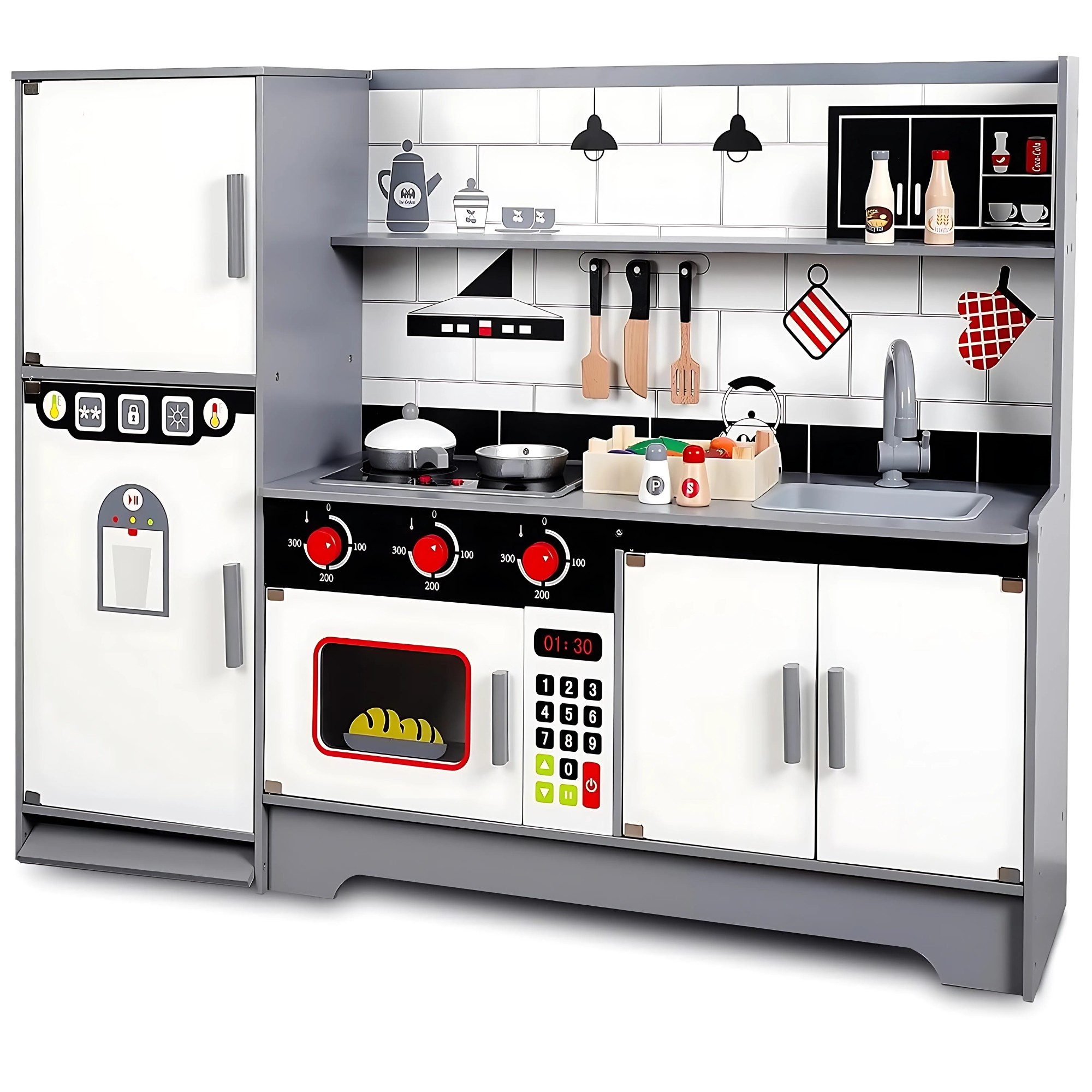 COCINA DE MADERA DIDÁCTICA COMBINADA GRAY MODERN - 1