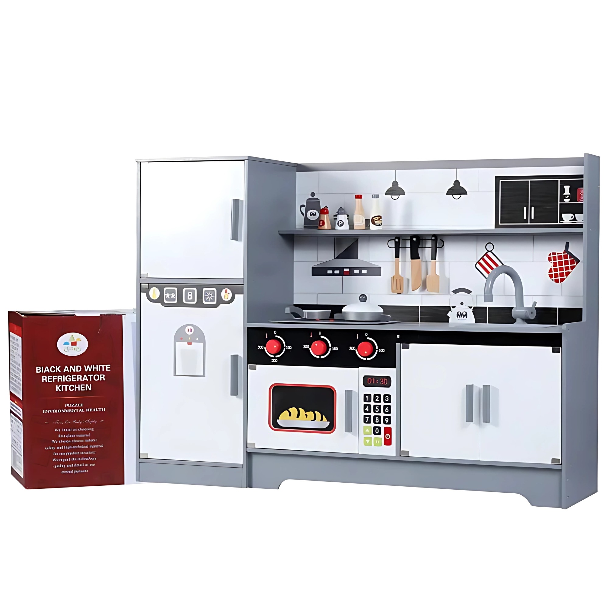 COCINA DE MADERA DIDÁCTICA COMBINADA GRAY MODERN - 2