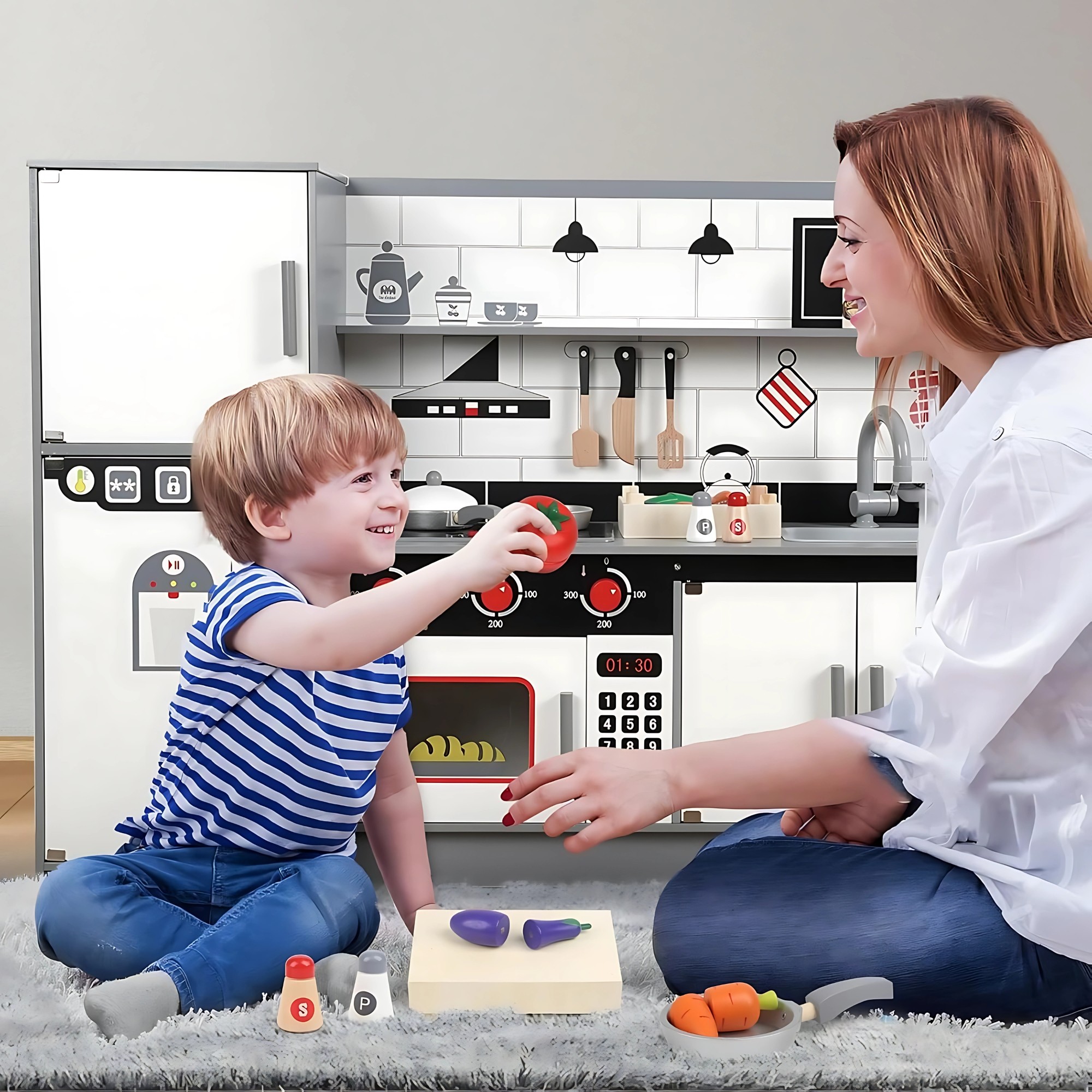 COCINA DE MADERA DIDÁCTICA COMBINADA GRAY MODERN - 3