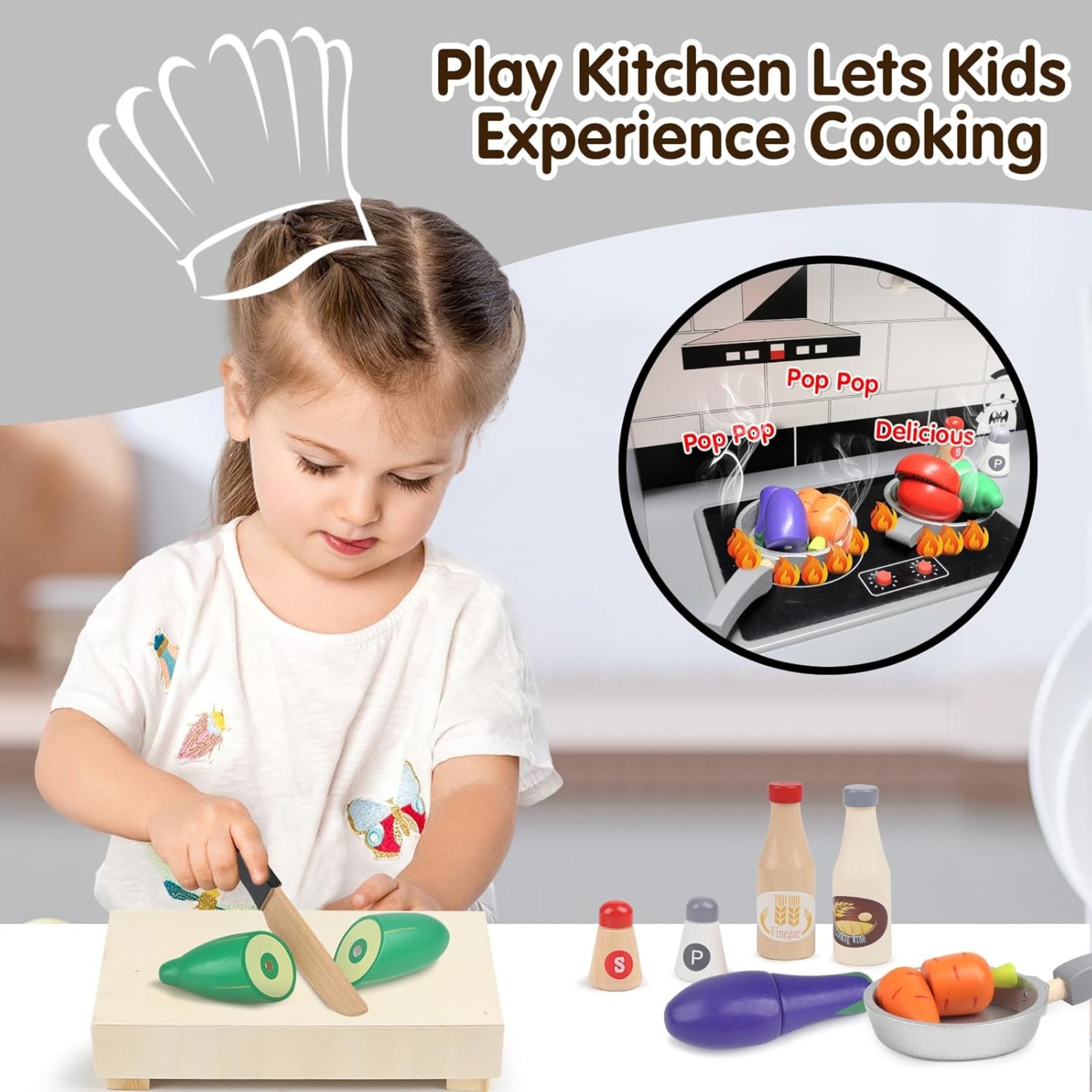 COCINA DE MADERA DIDÁCTICA COMBINADA GRAY MODERN - 4