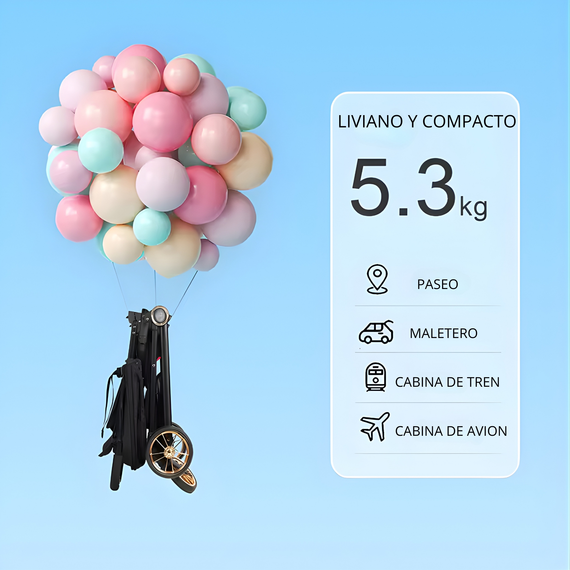 COCHE COMPACTO AIRO GRIS  DE 0 A 36 MESES - 9