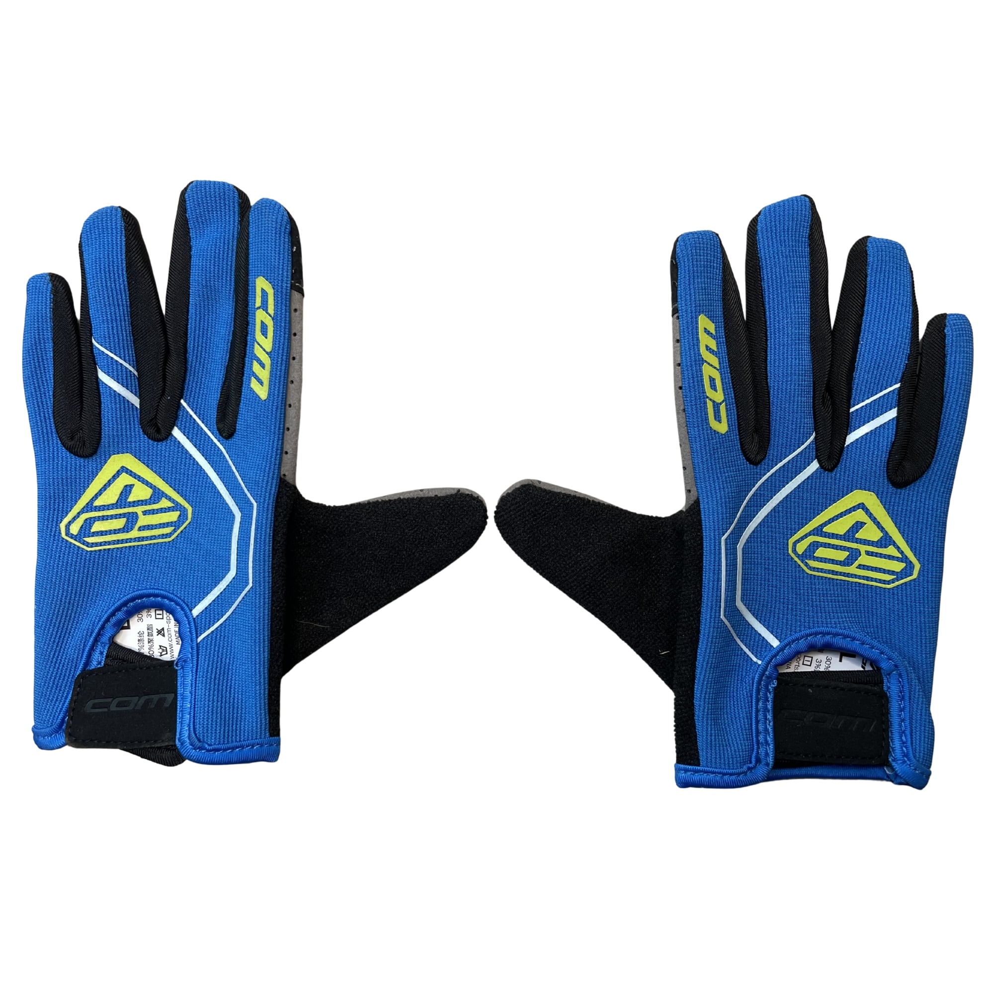 GUANTE BICICLETA NIÑOS PALM CUERO GENUINO Y SILICONA  TALLA 8 AZUL - 5
