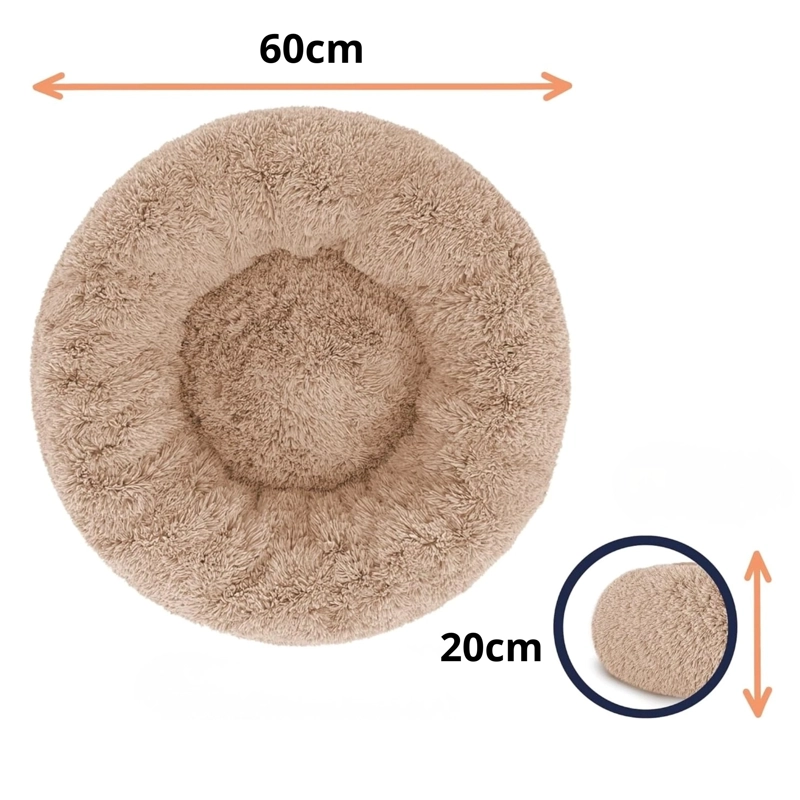 CAMA PARA MASCOTAS 60X60 CAFE  CALIDAD SUPERIOR - 4