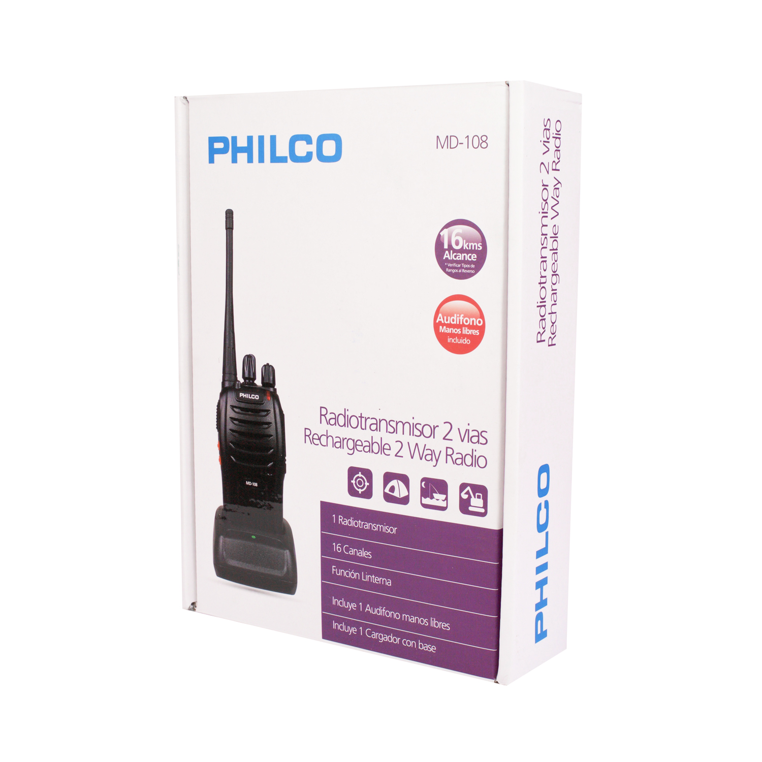 KIT PHILCO INTERCOMUNICADOR PORTATIL CCARG. Y M.LIBRES - 8
