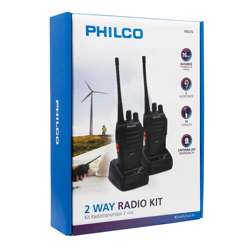 KIT PHILCO PAR RADIOTRANSMISORES PORTATIL INCLUYE MANOS LIBRES - 4