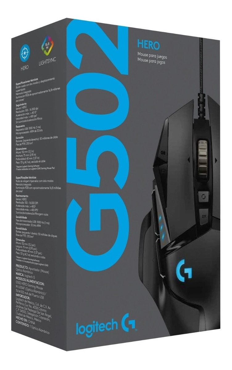 MOUSE GAMER ALAM LOGITECH G502 HERO - 5