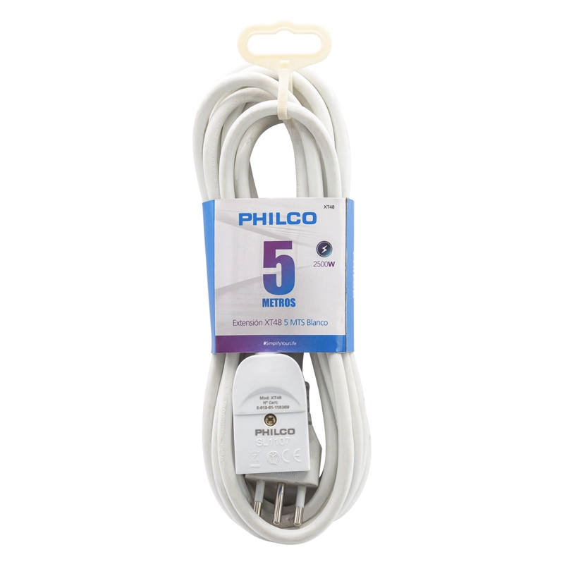 ALARGADOR EXTENSION ELE CTRICA XT48 5M BLANCO, PHILCO - 1
