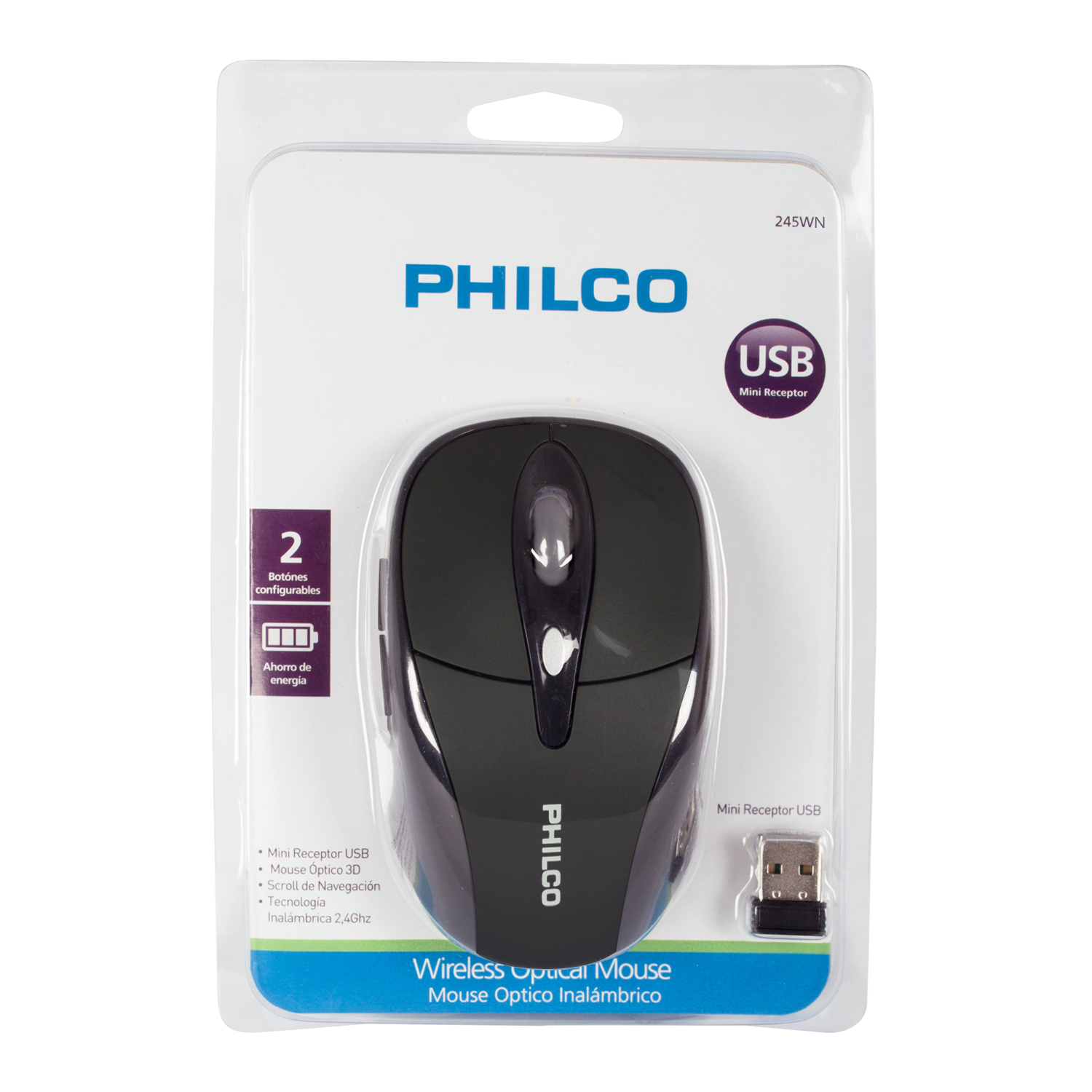 MOUSE OPTICO INAL PHILCO NEGRO - 4