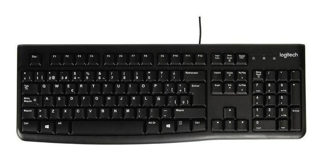 TECLADO WINDOWS LOGITECH K120 QWERTY ESPAÑOL ESPAÑA NEGRO - 1