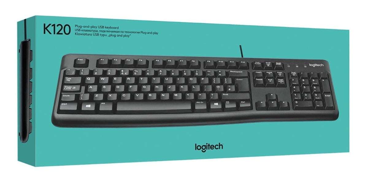 TECLADO WINDOWS LOGITECH K120 QWERTY ESPAÑOL ESPAÑA NEGRO - 5