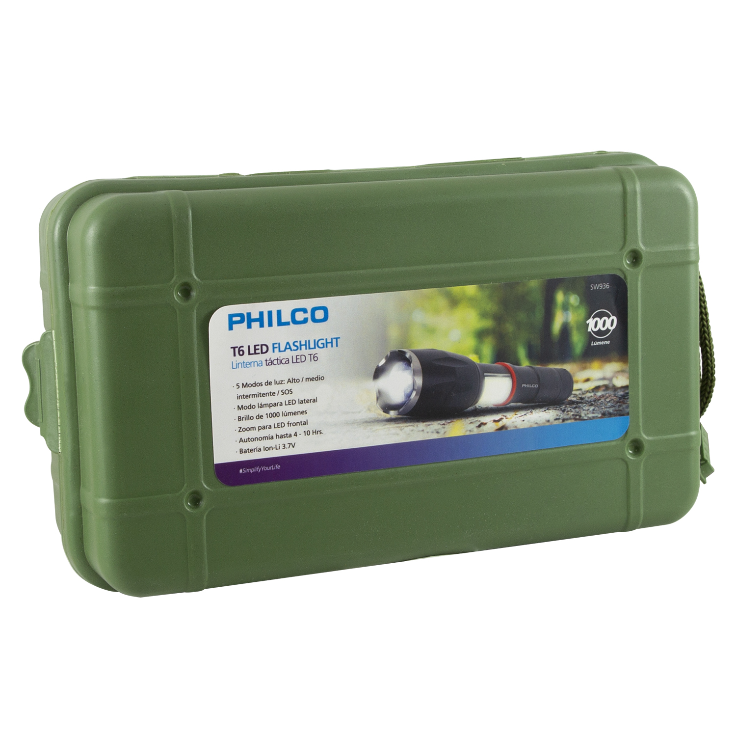 LINTERNA LED PHILCO CREE 2 LUCES METAL TIPO - 5