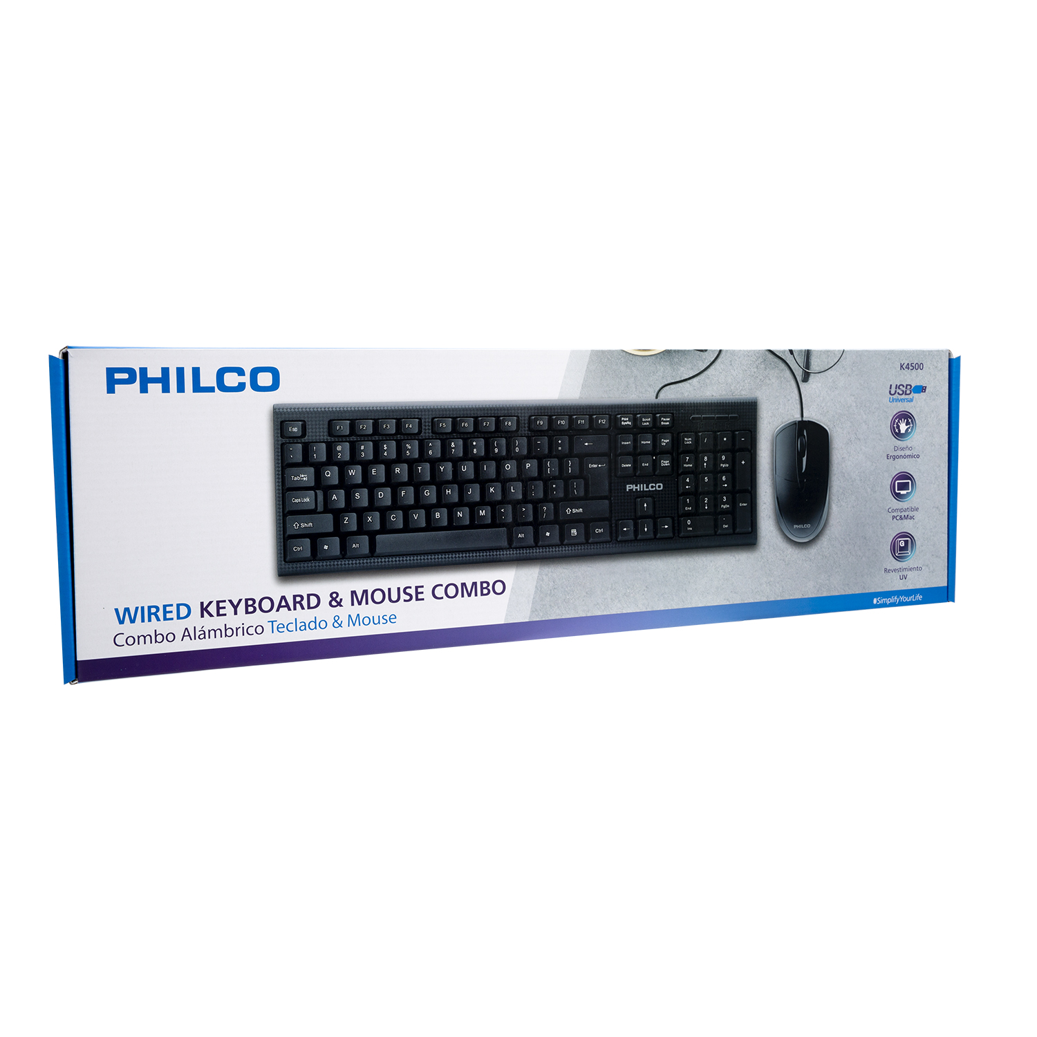 KIT WINDOWS / MAC OS / LINUX PHILCO ALAMBRICO TECLADO + MOUSE - 5