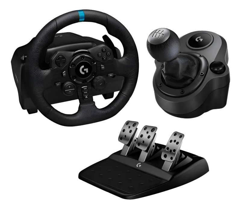 KIT VOLANTE G923 PS4 + PALANCA DE CAMBIOS NEGRO COM03 - 1