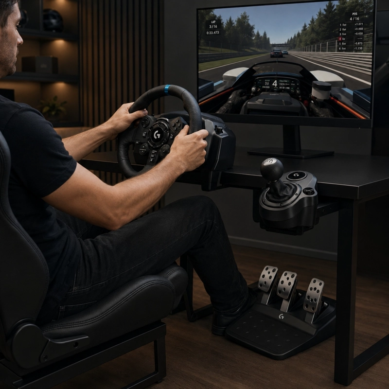 KIT VOLANTE G923 PS4 + PALANCA DE CAMBIOS NEGRO COM03 - 2