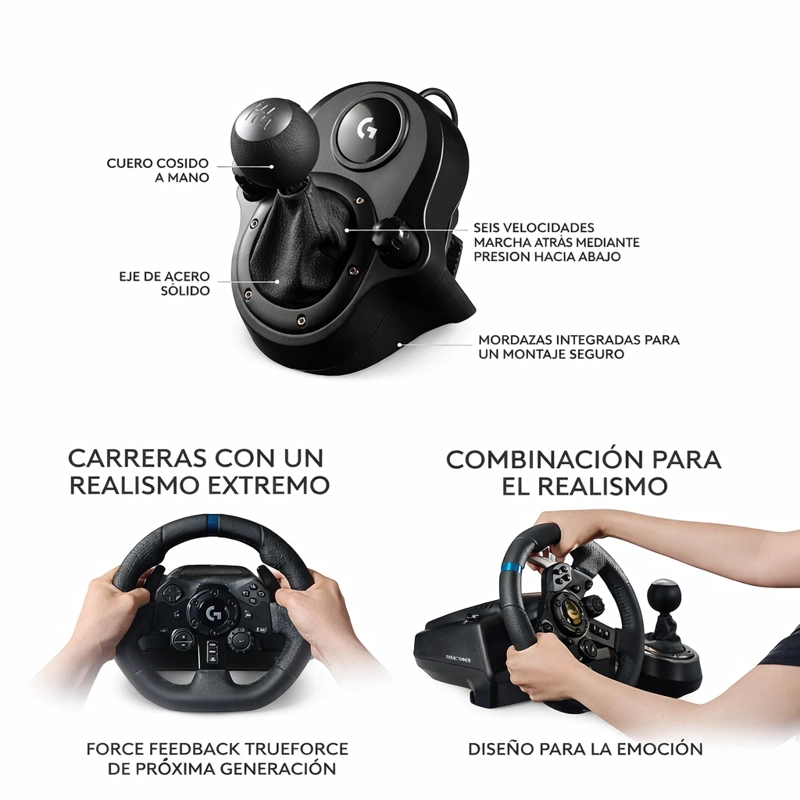 KIT VOLANTE G923 PS4 + PALANCA DE CAMBIOS NEGRO COM03 - 5