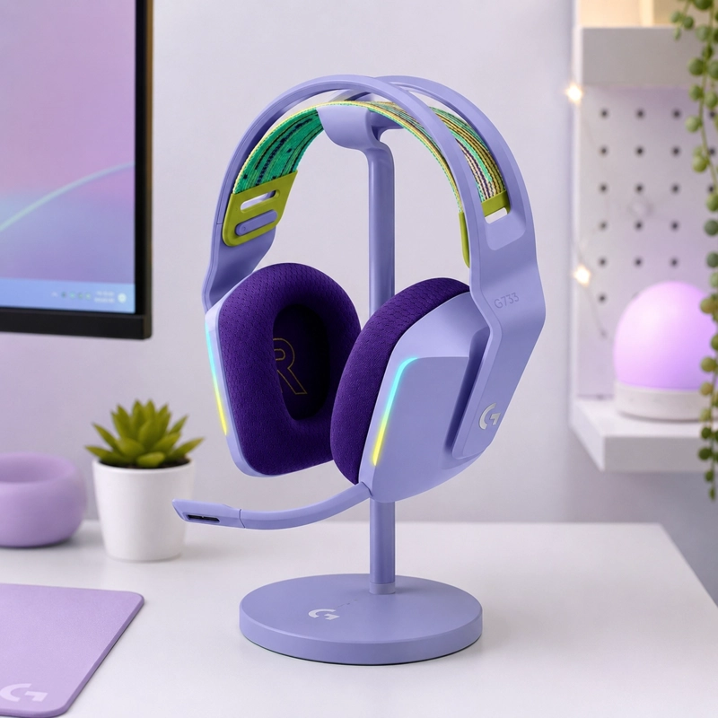 AUDÍFONOS GAMER LOGITECH HEADSET TRUE WIRELESS G733 LIGHTSPEED RGB BLUETOOTH LILA - 4