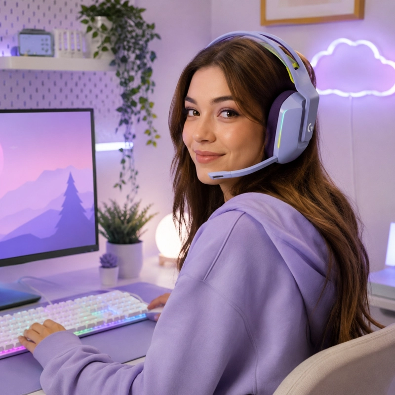 AUDÍFONOS GAMER LOGITECH HEADSET TRUE WIRELESS G733 LIGHTSPEED RGB BLUETOOTH LILA - 6