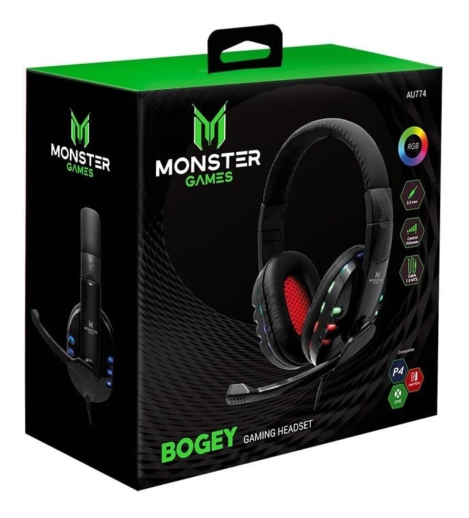 AUDÍFONOS MONSTER GAMES HEADSET AU774 BOGEY - 4