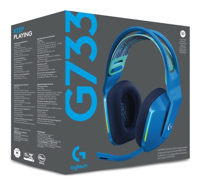AUDÍFONOS GAMER LOGITECH HEADSET G SERIES G733 BLUETOOTH - 5