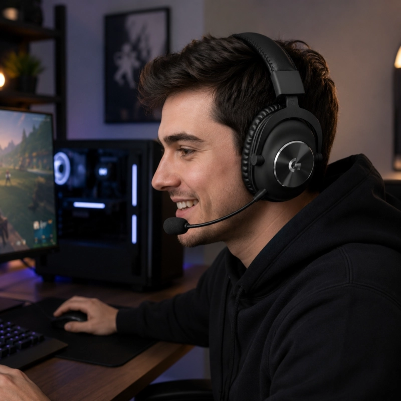 AUDÍFONOS GAMER LOGITECH HEADSET 981-000817 ALAM G PRO X NEGRO PREMIUM - 4