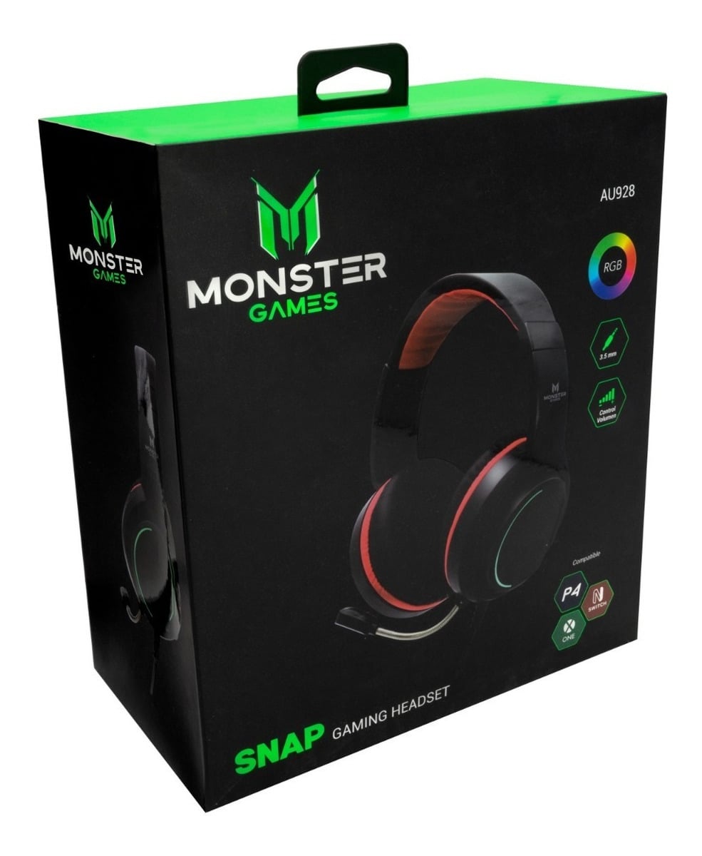 AUDÍFONOS GAMER MONSTER GAMES HEADSET AU928 SNAP - 4