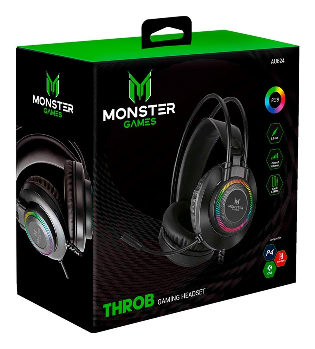 AUDÍFONOS GAMER MONSTER GAMES HEADSET AU624 THROB - 4