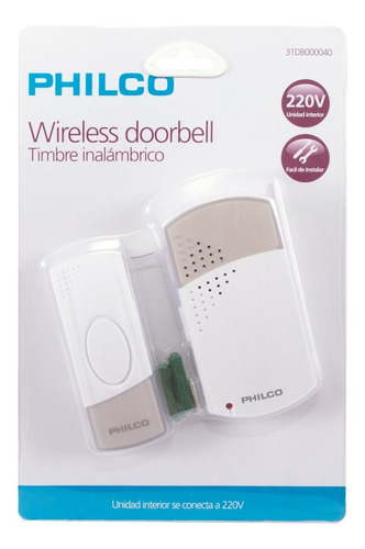 TIMBRE PHILCO INALÁMBRICO CONEXION 220 V - 2