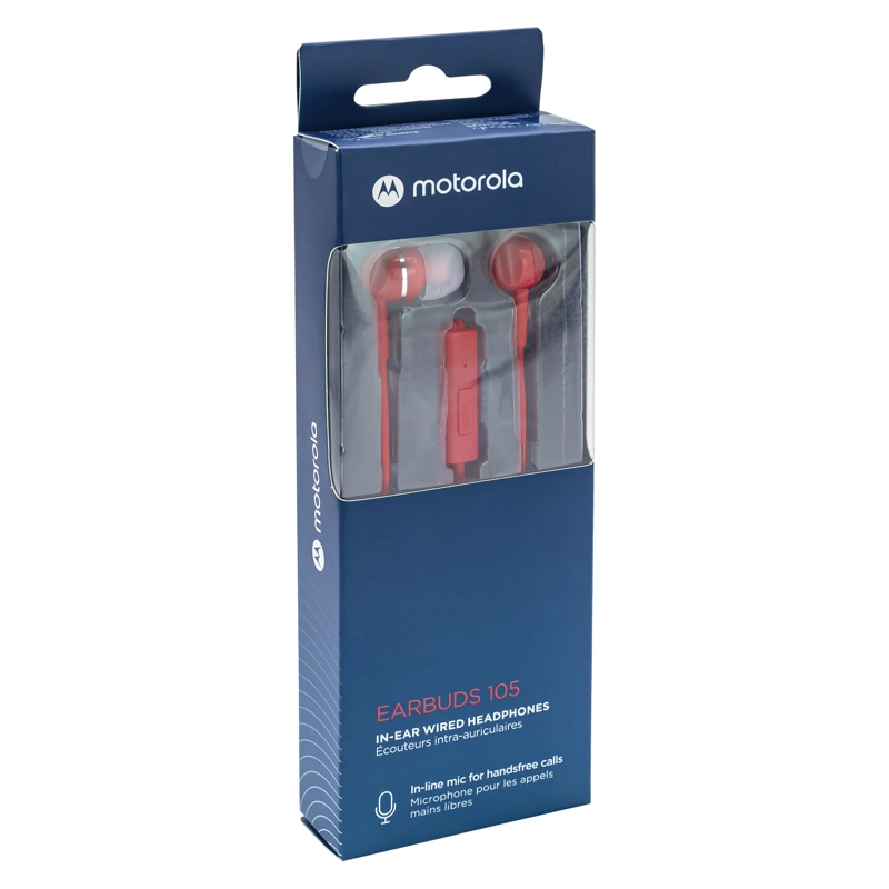 AUDÍFONOS MOTOROLA TRUE WIRELESS MANOS LIBRES MOTO EARBUDS 105 BLUETOOTH ROJO - 1