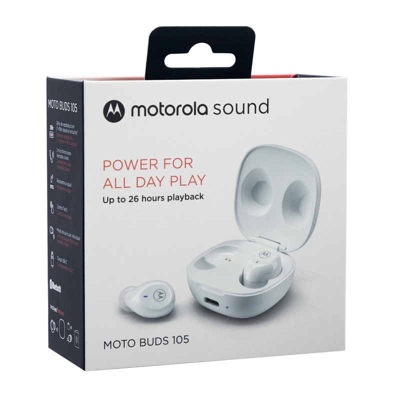 AUDÍFONOS MOTOROLA TRUE WIRELESS MOTO BUDS 105 BLUETOOTH BLANCO - 3